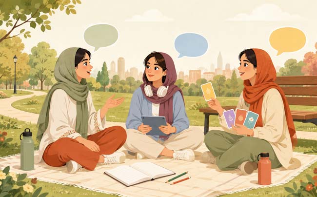 یادگیری زبان در پارک