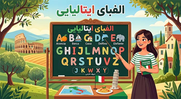 زبان ایتالیایی یادگیری الفبای ایتالیایی