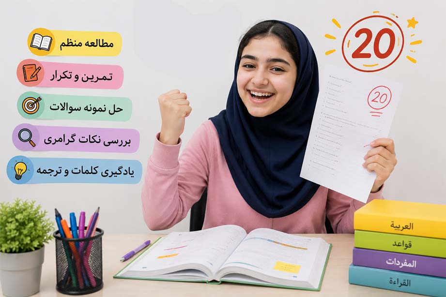 روش مطالعه عربی نهم برای کسب نمره بالا