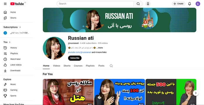 کانال Russianati: آموزش سریع و قطعات کوتاه آموزشی