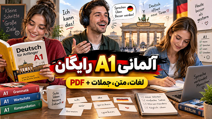 آموزش زبان آلمانی سطح a1 رایگان: لغات، متن و جملات( PDF)